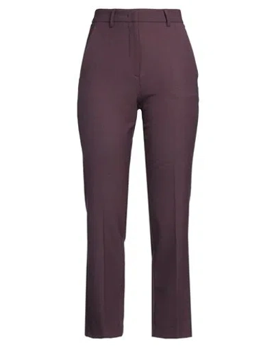 Marella Woman Pants Plum Size 8 Polyester, Virgin Wool, Elastane In Brown