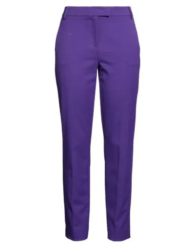 Marella Woman Pants Purple Size 4 Polyester, Viscose, Elastane
