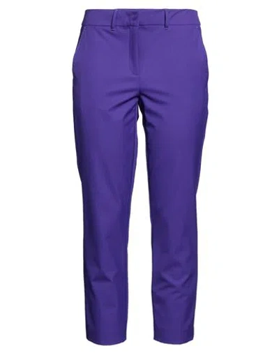 Marella Woman Pants Purple Size 6 Polyester, Viscose, Elastane