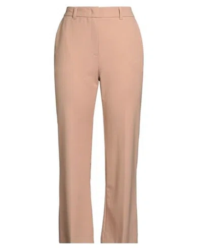 MARELLA MARELLA WOMAN PANTS SAND SIZE 8 POLYESTER, VIRGIN WOOL, ELASTANE