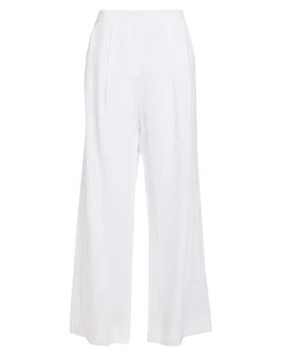 Marella Woman Pants White Size 12 Linen