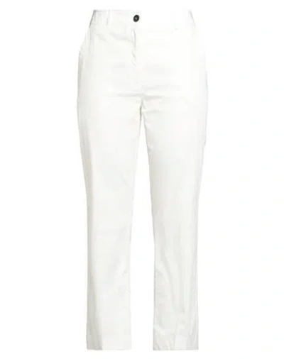 Marella Woman Pants White Size 8 Cotton, Elastane