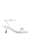 Marella Woman Sandals Silver Size 7 Synthetisches Material In Metallic