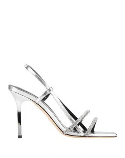 Marella Woman Sandals Silver Size 8 Leather