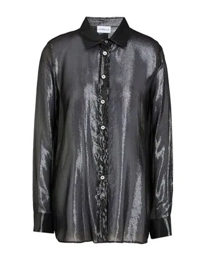 Marella Woman Shirt Black Size 6 Viscose, Metallic Fiber