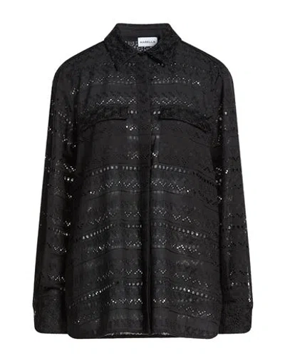 Marella Woman Shirt Black Size 8 Cotton, Polyester