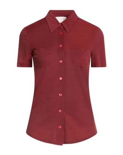 Marella Woman Shirt Brick Size S Rayon, Polyamide In Red