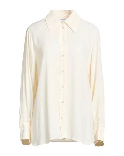 Marella Woman Shirt Cream Size 10 Acetate, Modal In White