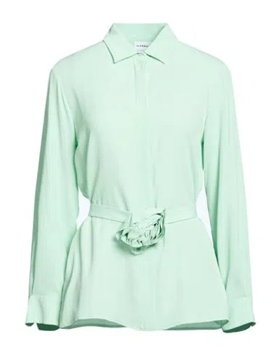 Marella Woman Shirt Light Green Size 6 Acetate, Silk