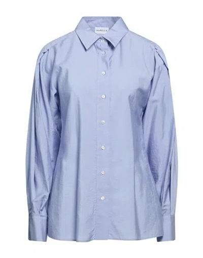Marella Woman Shirt Lilac Size 8 Lyocell, Polyamide In Blue