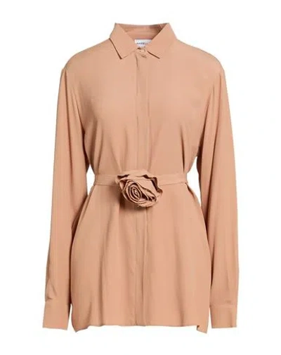 Marella Woman Shirt Sand Size 12 Acetate, Silk In Brown