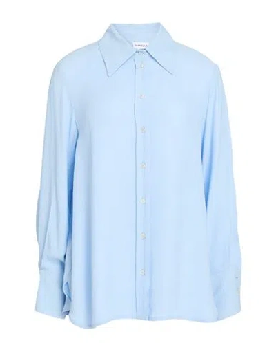 Marella Woman Shirt Sky Blue Size 12 Acetate, Modal