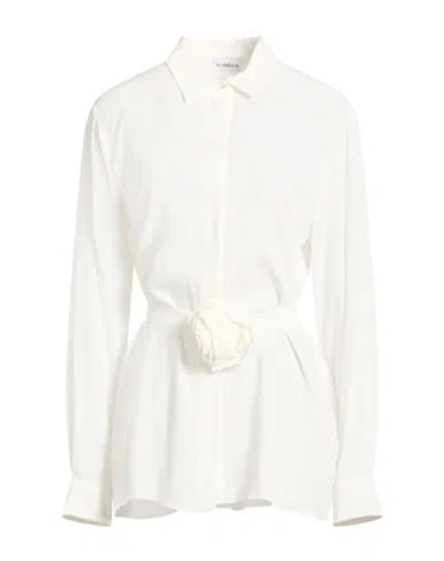 Marella Woman Shirt White Size 10 Acetate, Silk