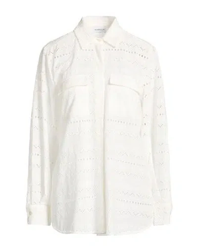 Marella Woman Shirt White Size 8 Cotton, Polyester