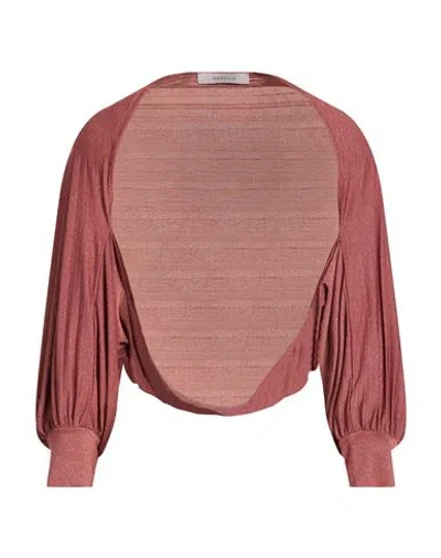Marella Woman Shrug Brick Size L Viscose, Polyester, Metallic Fiber, Elastane In Red
