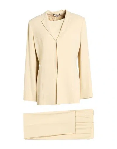 Marella Woman Suit Pastel Yellow Size 6 Viscose, Acetate In Neutral