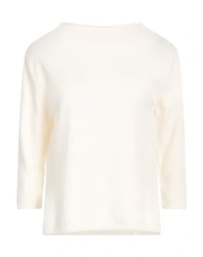 Marella Woman Sweater Cream Size L Wool, Cashmere In White