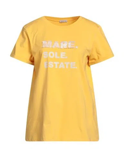 Marella Woman T-shirt Yellow Size Xl Cotton, Elastane