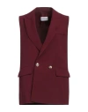 Marella Woman Blazer Burgundy Size 8 Viscose, Linen In Red