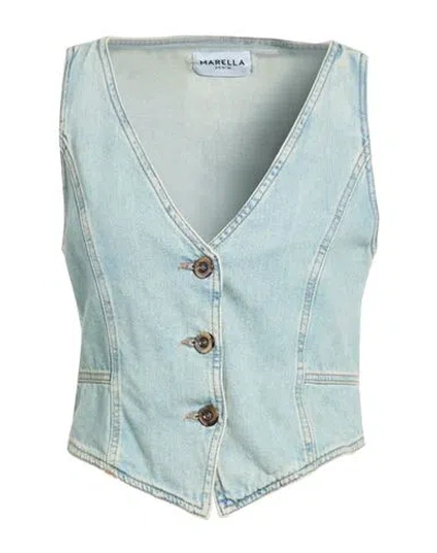 Marella Woman Top Blue Size 10 Cotton