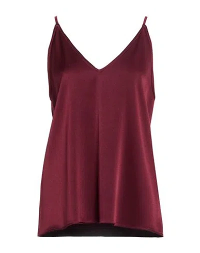 Marella Woman Top Burgundy Size 8 Triacetate, Polyester In Red