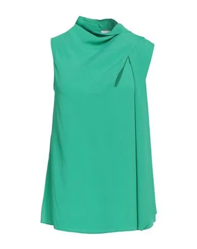 Marella Woman Top Green Size 8 Acetate, Silk