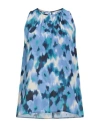 Marella Woman Top Light Blue Size 10 Silk In Blue