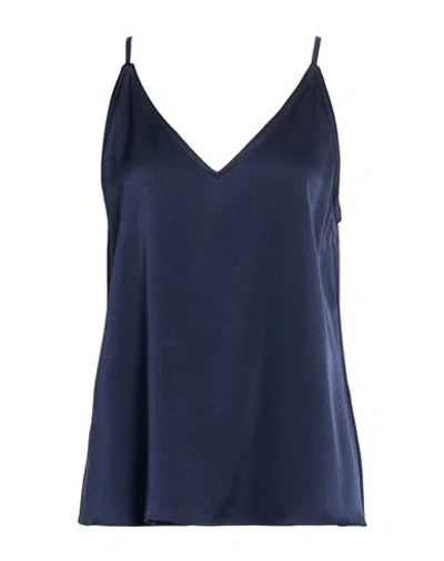 Marella Woman Top Midnight Blue Size 8 Triacetate, Polyester