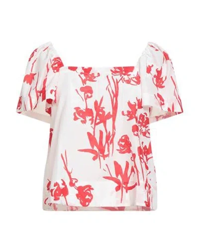 Marella Woman Top Red Size 4 Cotton, Silk In Burgundy