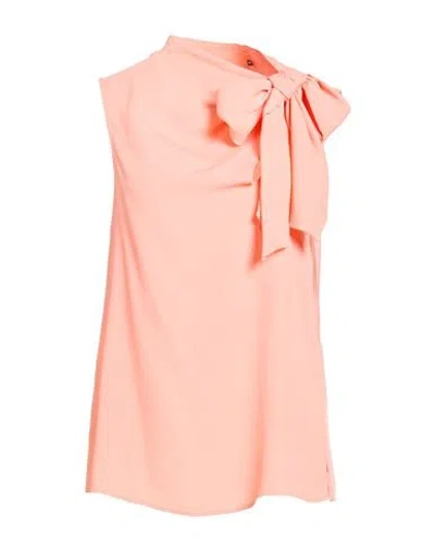 Marella Woman Top Salmon Pink Size 8 Acetate, Silk