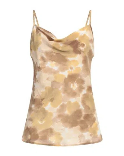 Marella Woman Top Sand Size 6 Silk In Beige