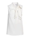 Marella Woman Top White Size 10 Acetate, Silk