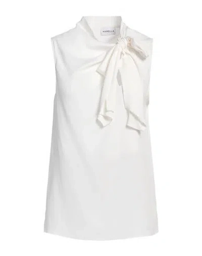 Marella Woman Top White Size 10 Acetate, Silk