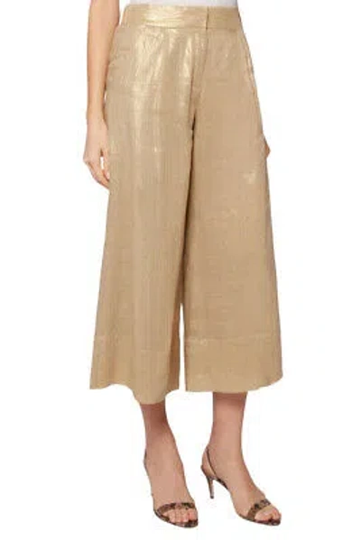 Pre-owned Marella Women's Aretusa Metallic Pants (trousers Gold, 6)