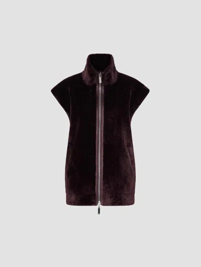 Marella Women's Cocoon Gilet Coat In Brown