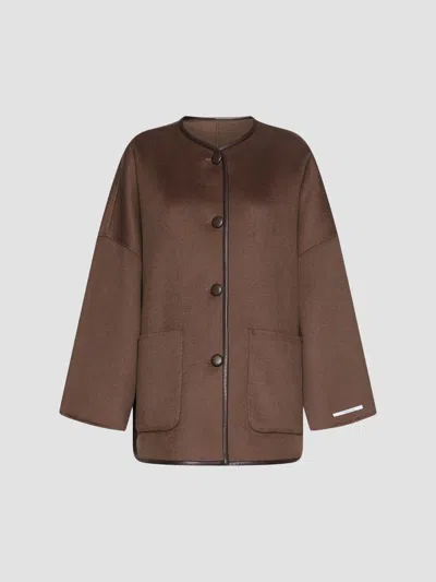 Marella Women's Double Sided Wool Cape In Brown