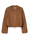 Marella Drawstring-hem Bomber Jacket In Brown