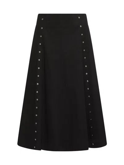 Marella Women's Flared Cotton Gabardine Skirt In Black