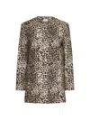 Marella Linen-blend Basketweave Jacket In Brown