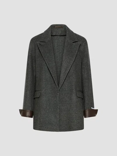 Marella Women's Pure Wool Double Sided Fabric Blazer