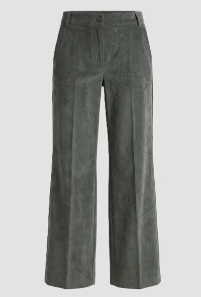 Marella Women's Regular Fit Velvet Trousers Undergrown In Green