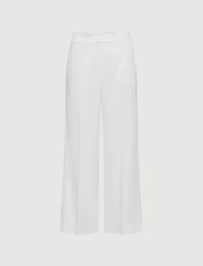 Marella Women's Satin Pants White Wool