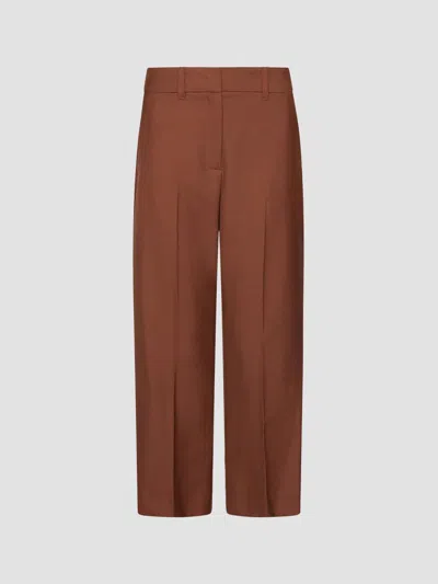Marella Women's Slim Gabardine Trousers In Brown