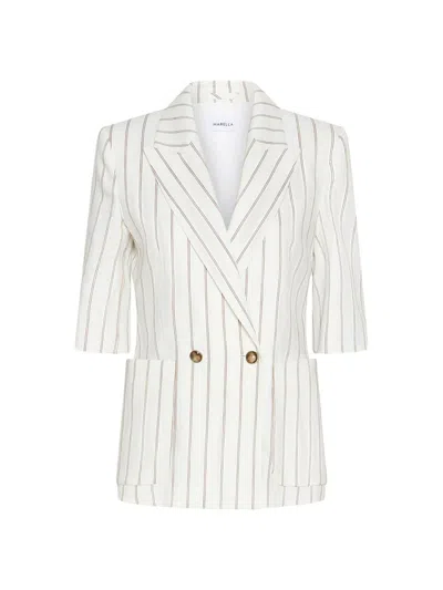 Marella Women's Straight Linen Blazer In White