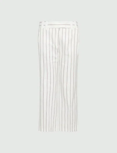 Marella Ulivo Linen-blend Trouser In Multi