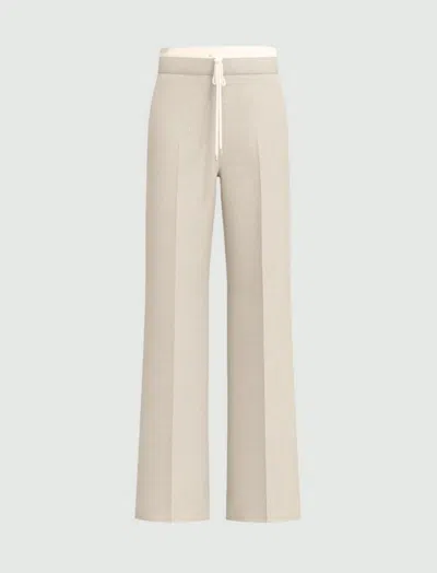 Marella Women's Trousers With Drawstring Light Grey In Neutral