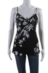 Marella Womens Floral Print Cowl Neck Sleeveless Tank Top Black White In Black
