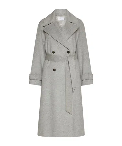 Marella Wool And Cashmere Broadcloth Coat In Gray