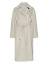 Marella Double-breasted Beaver Cloth Coat In Neutral