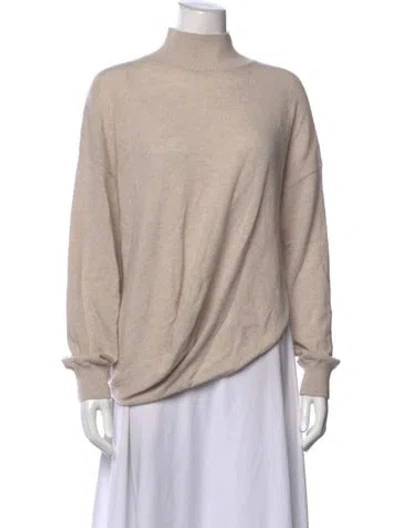 Pre-owned Marella Wool Mock Neck Top In Neutral